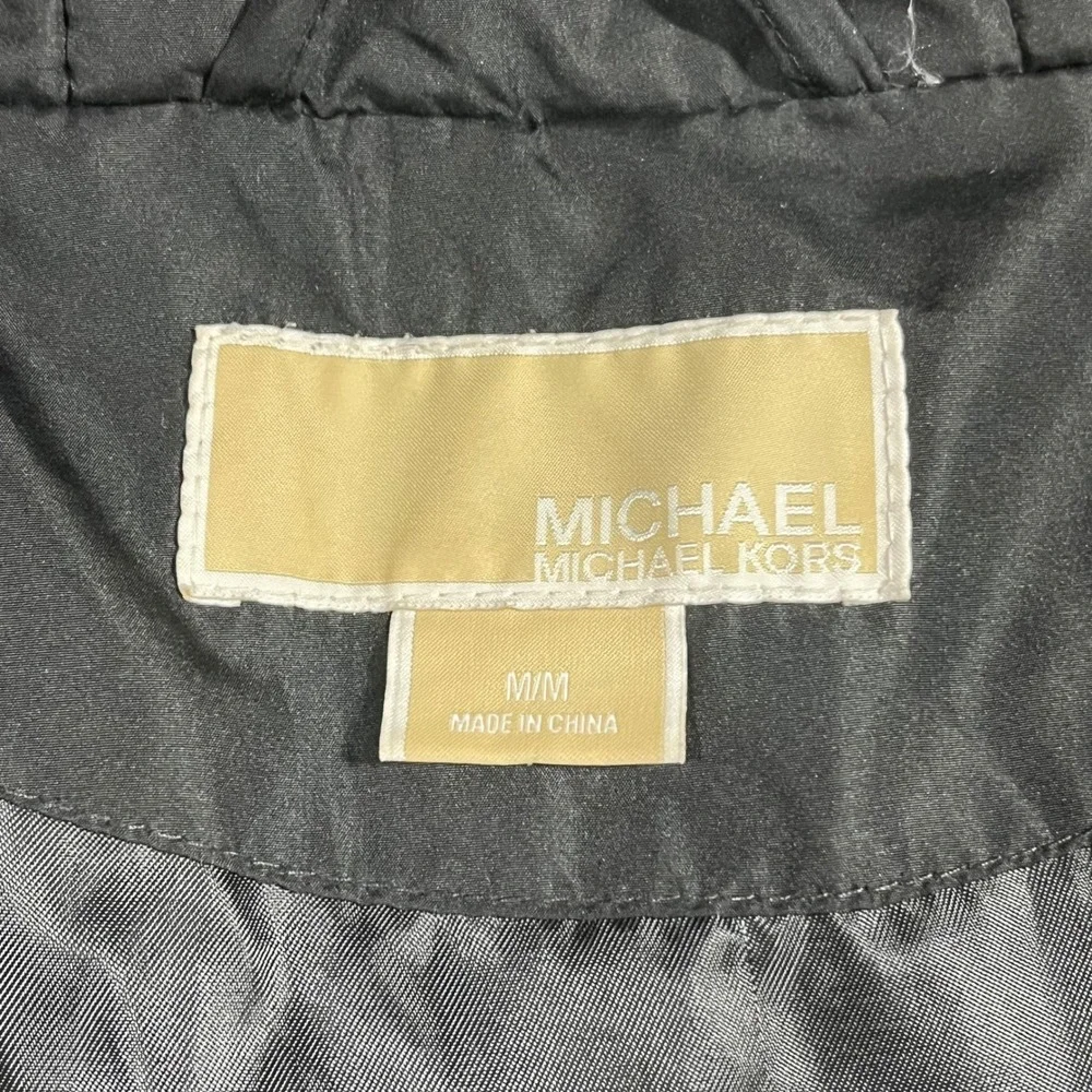 Michael Michael Kors Down Puffer Coat Faux Fur Hood Parka Womens Medium Outdoors